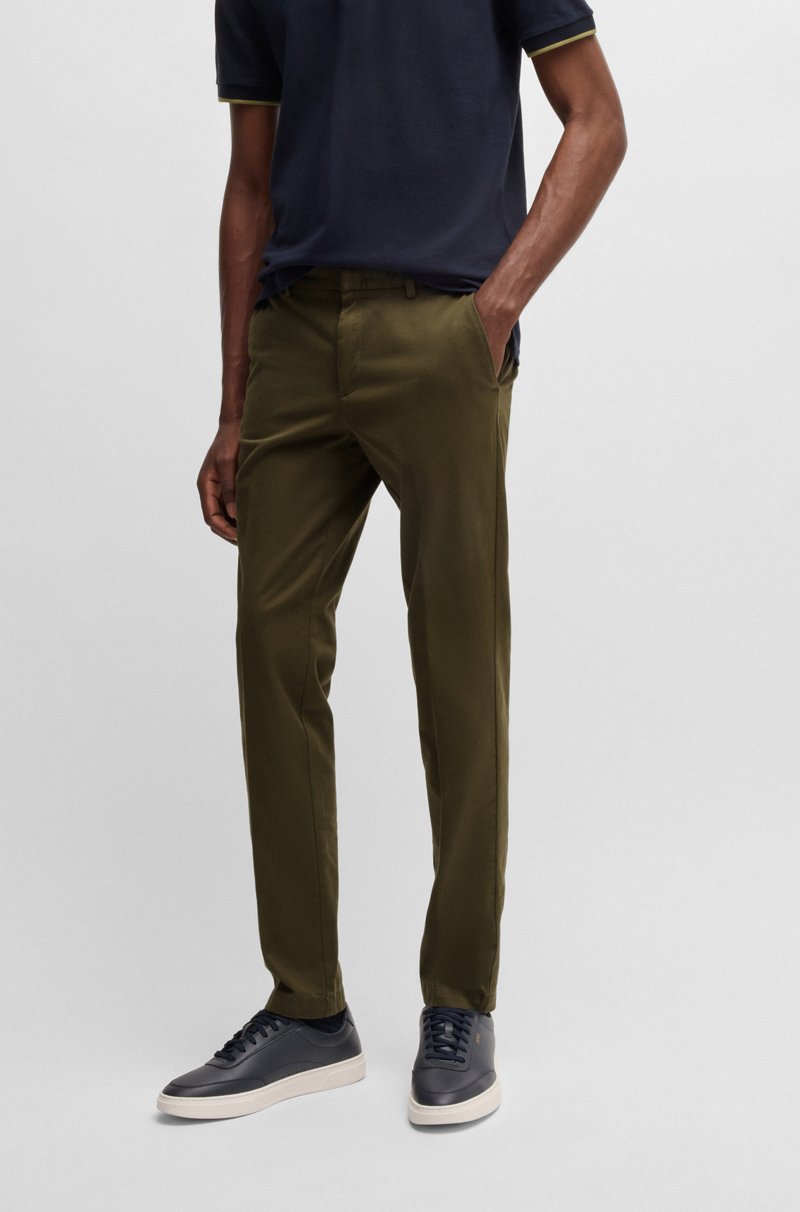 Hugo Boss Chinos slim fit en tejido de gabardina de algodón elástico