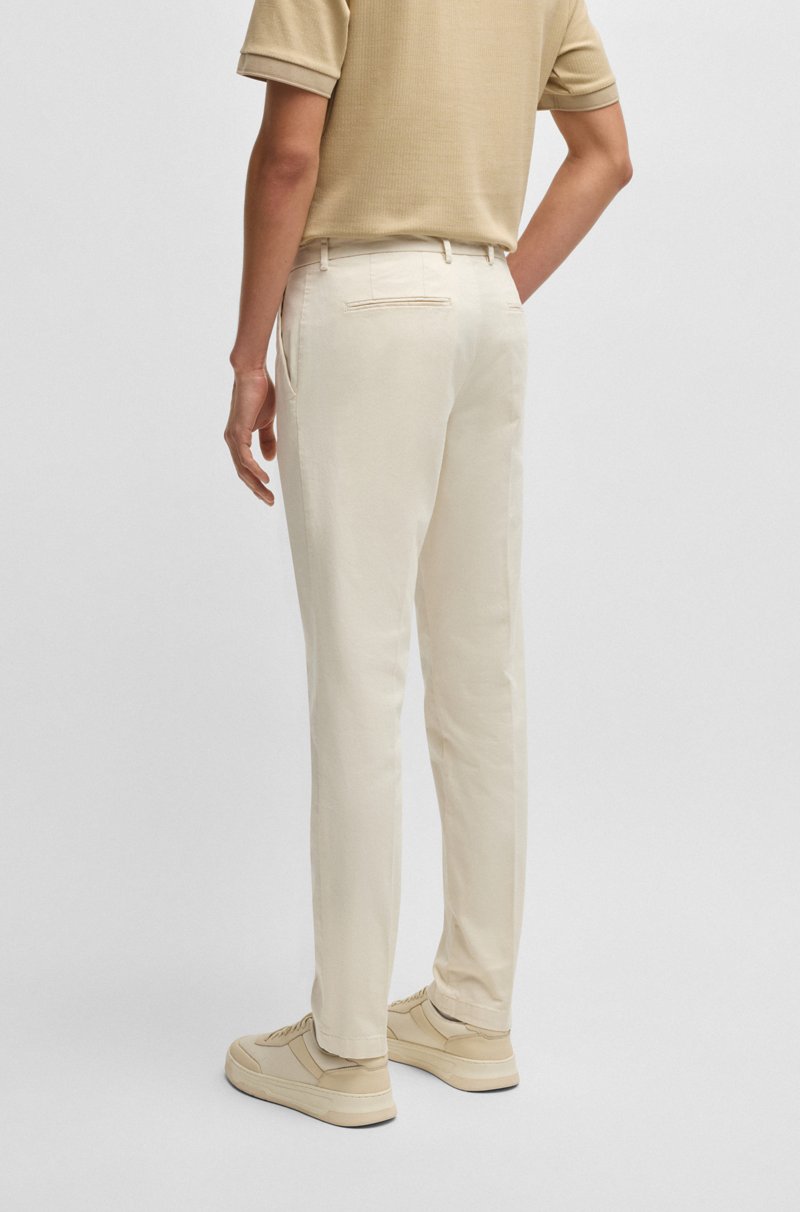 Hugo Boss Chinos Slim Fit En Tejido De Gabardina De Algodón Elástico