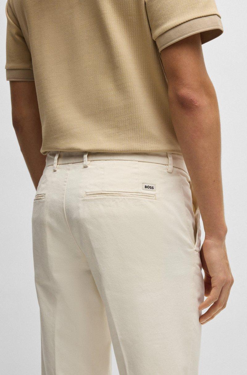 Hugo Boss Chinos Slim Fit En Tejido De Gabardina De Algodón Elástico