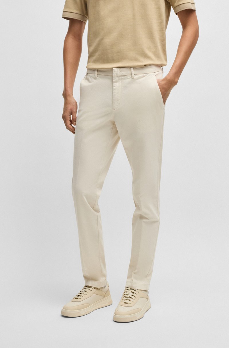 Hugo Boss Chinos slim fit en tejido de gabardina de algodón elástico