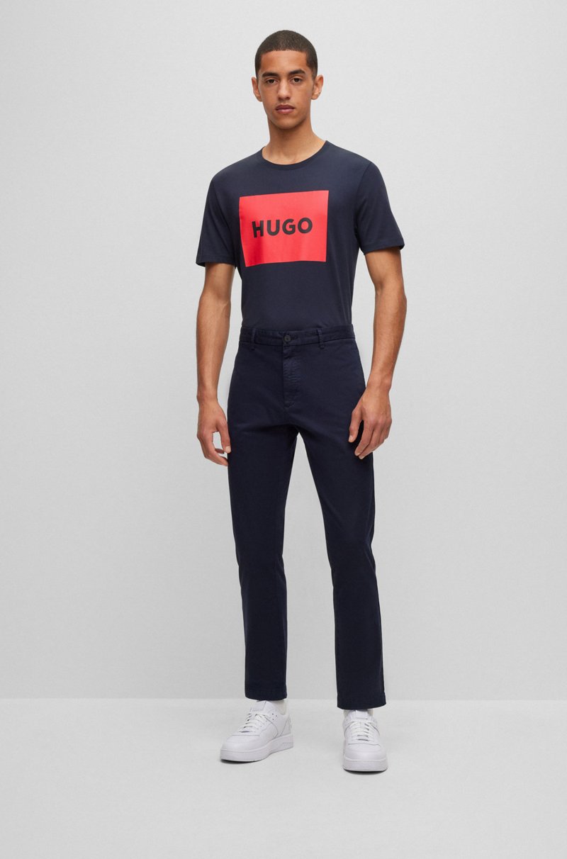 Hugo Boss Chinos Slim Fit En Tejido De Gabardina De Algodón Elástico
