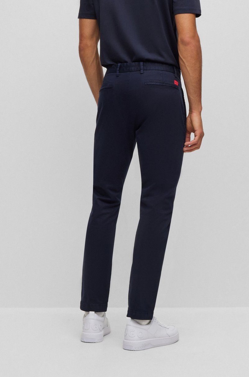 Hugo Boss Chinos Slim Fit En Tejido De Gabardina De Algodón Elástico