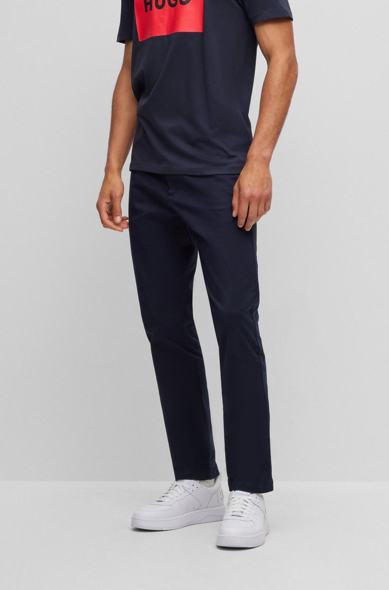 Hugo Boss Chinos slim fit en tejido de gabardina de algodón elástico