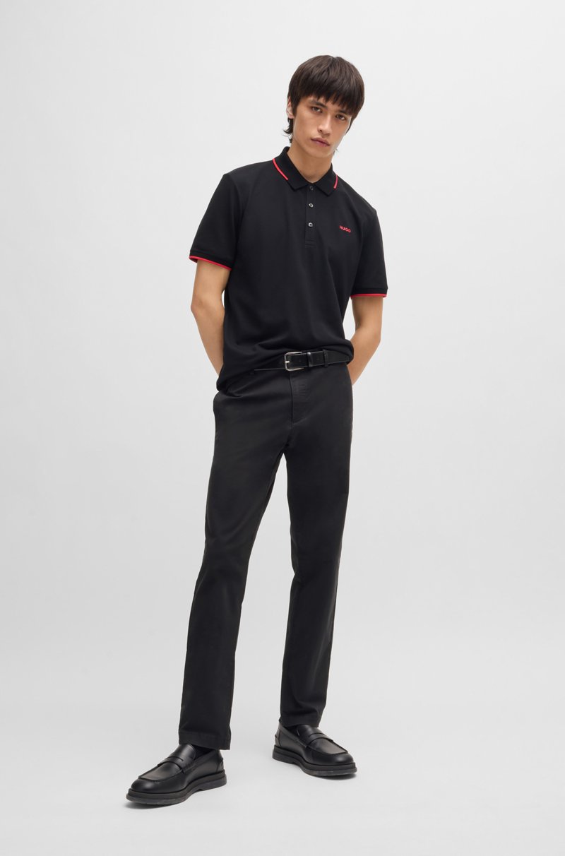 Hugo Boss Chinos Slim Fit En Tejido De Gabardina De Algodón Elástico