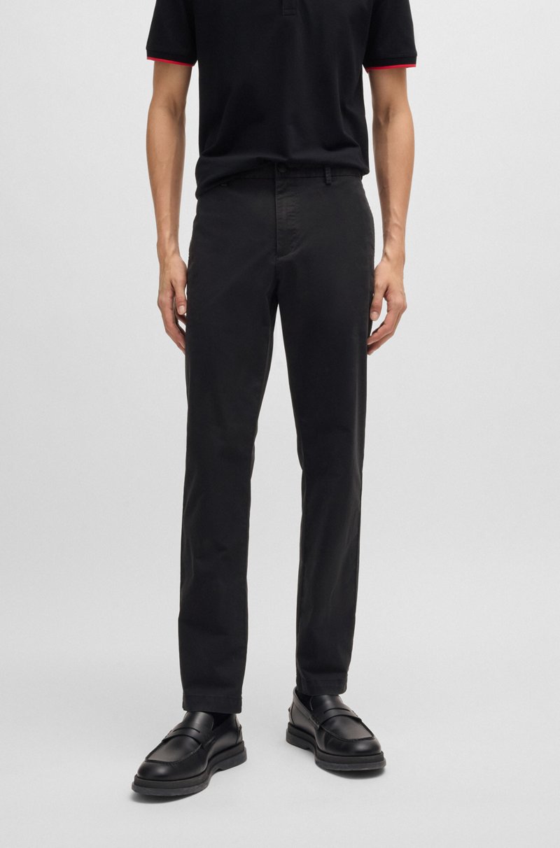 Hugo Boss Chinos slim fit en tejido de gabardina de algodón elástico