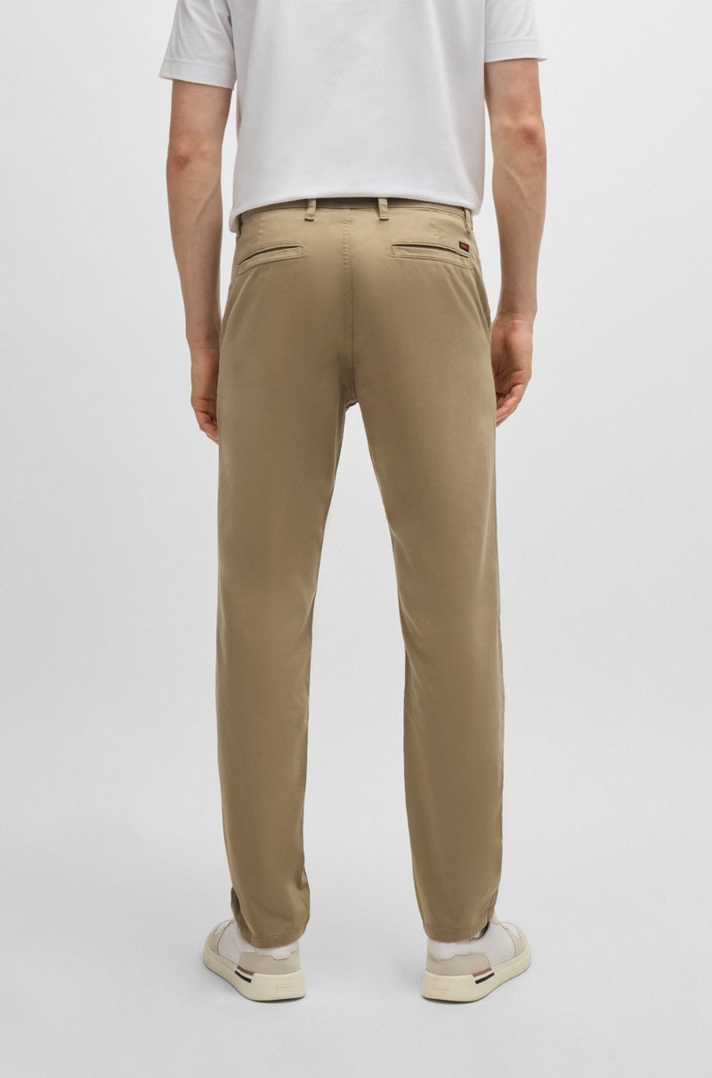 Hugo Boss Chinos Tapered Fit De Raso De Algodón Elástico