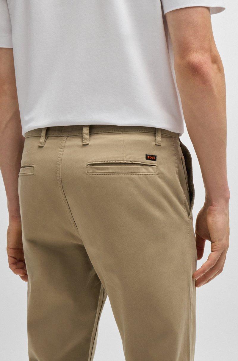 Hugo Boss Chinos Tapered Fit De Raso De Algodón Elástico
