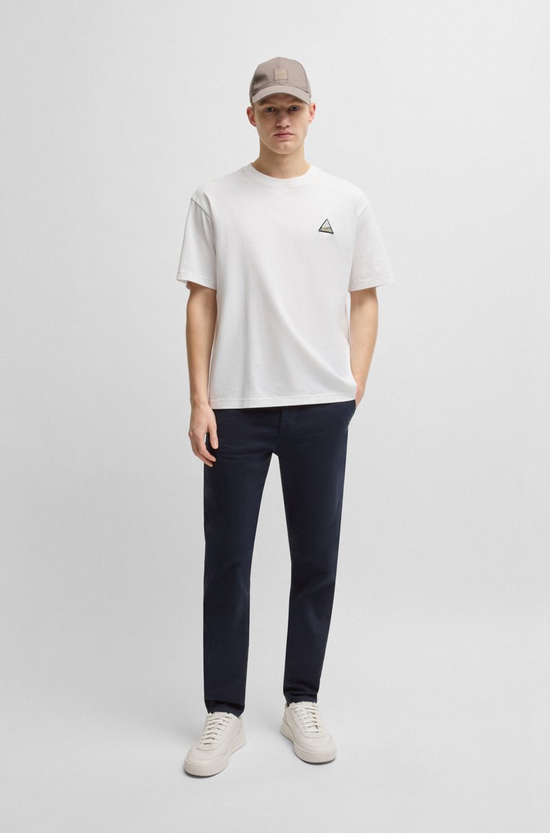 Hugo Boss Chinos Tapered Fit De Raso De Algodón Elástico