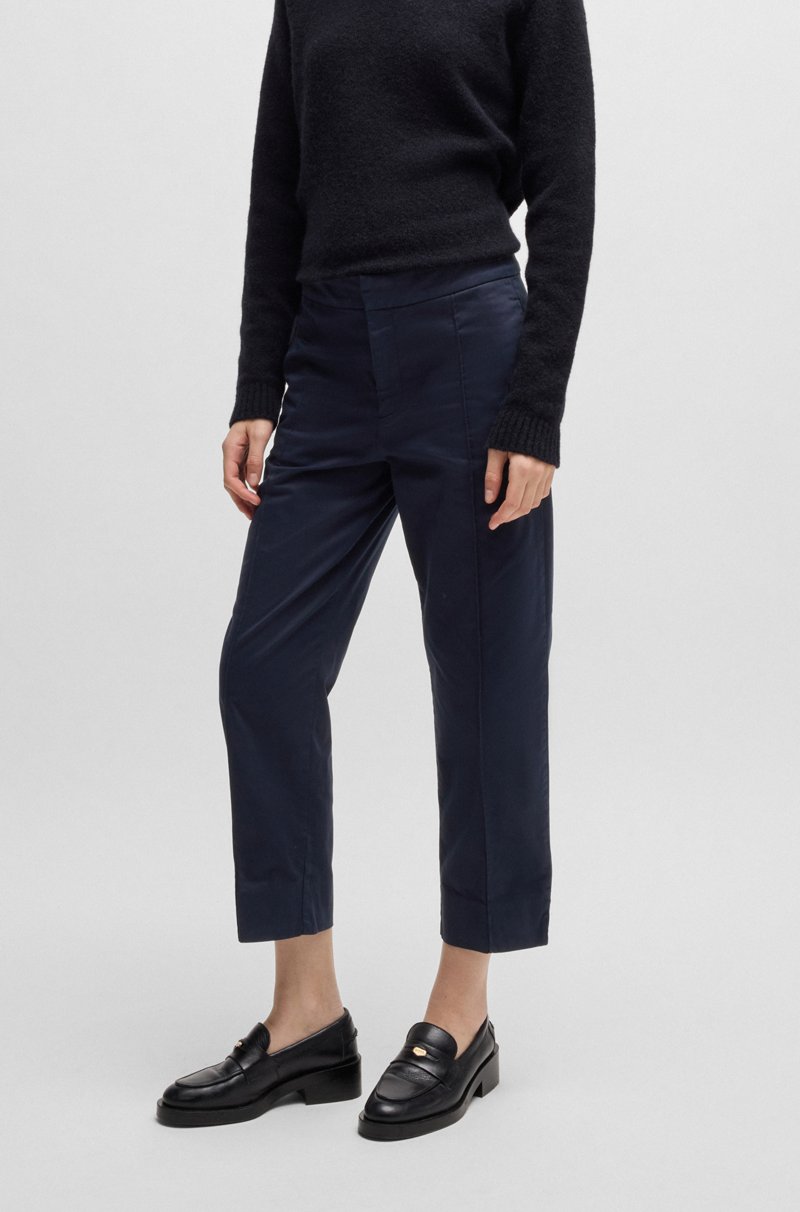 Hugo Boss Chinos tapered fit de raso de algodón elástico