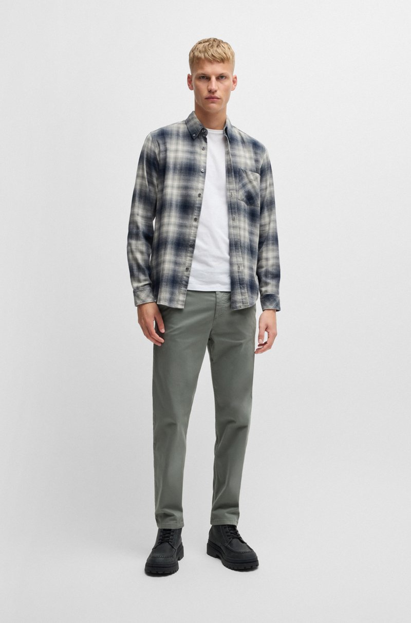 Hugo Boss Chinos Tapered Fit De Raso De Algodón Elástico