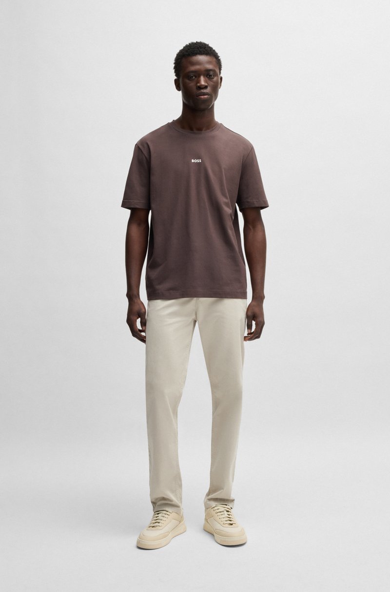 Hugo Boss Chinos Tapered Fit De Raso De Algodón Elástico