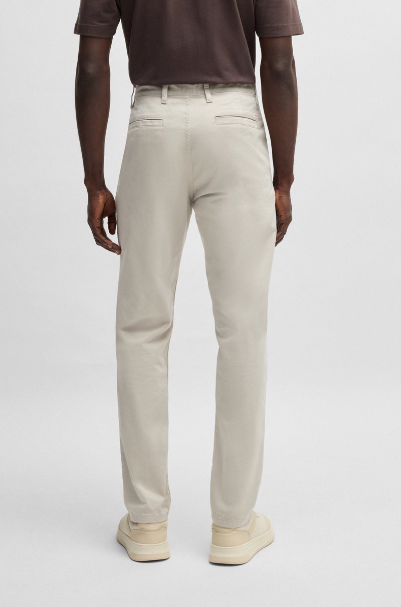 Hugo Boss Chinos Tapered Fit De Raso De Algodón Elástico