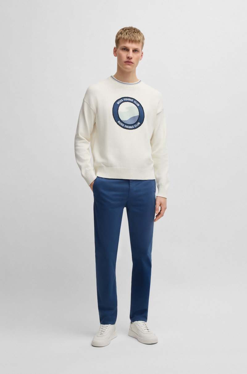 Hugo Boss Chinos Tapered Fit De Raso De Algodón Elástico