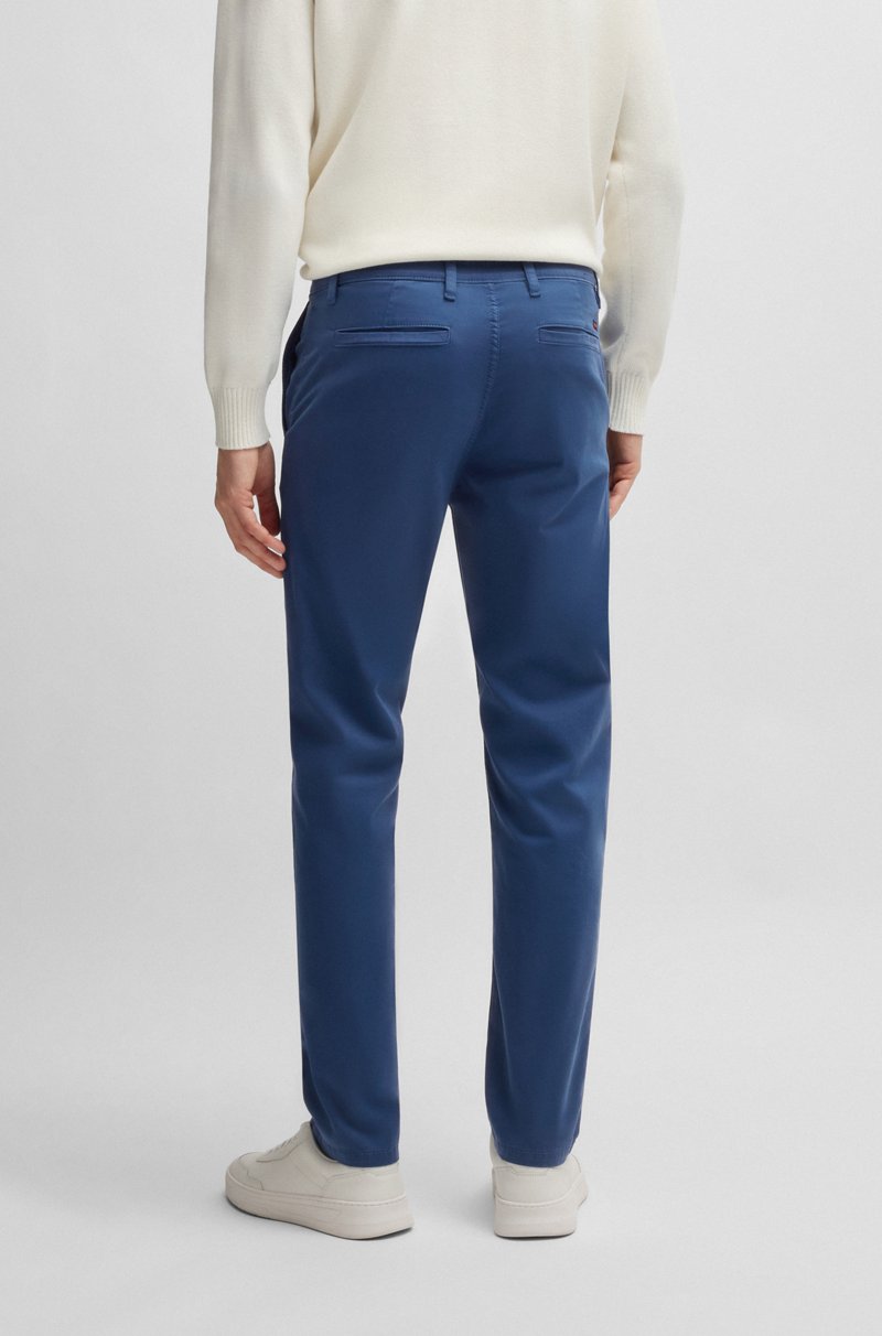 Hugo Boss Chinos Tapered Fit De Raso De Algodón Elástico