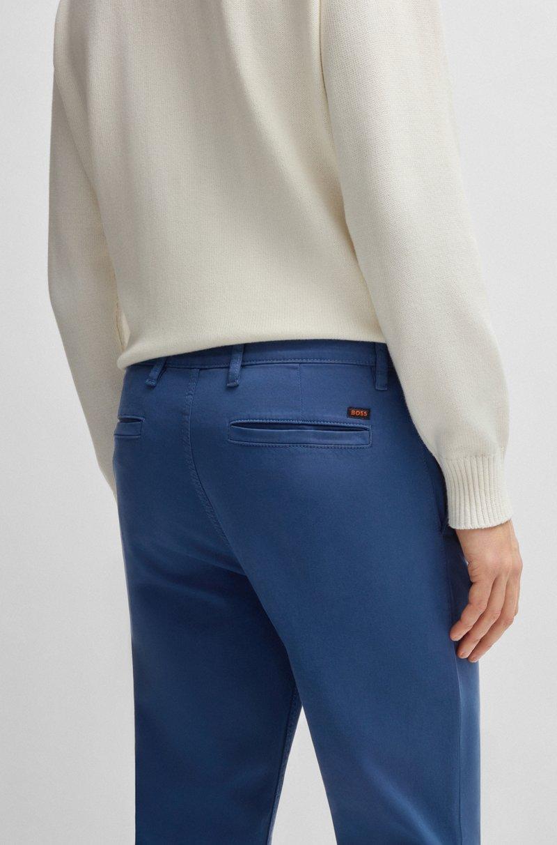 Hugo Boss Chinos Tapered Fit De Raso De Algodón Elástico