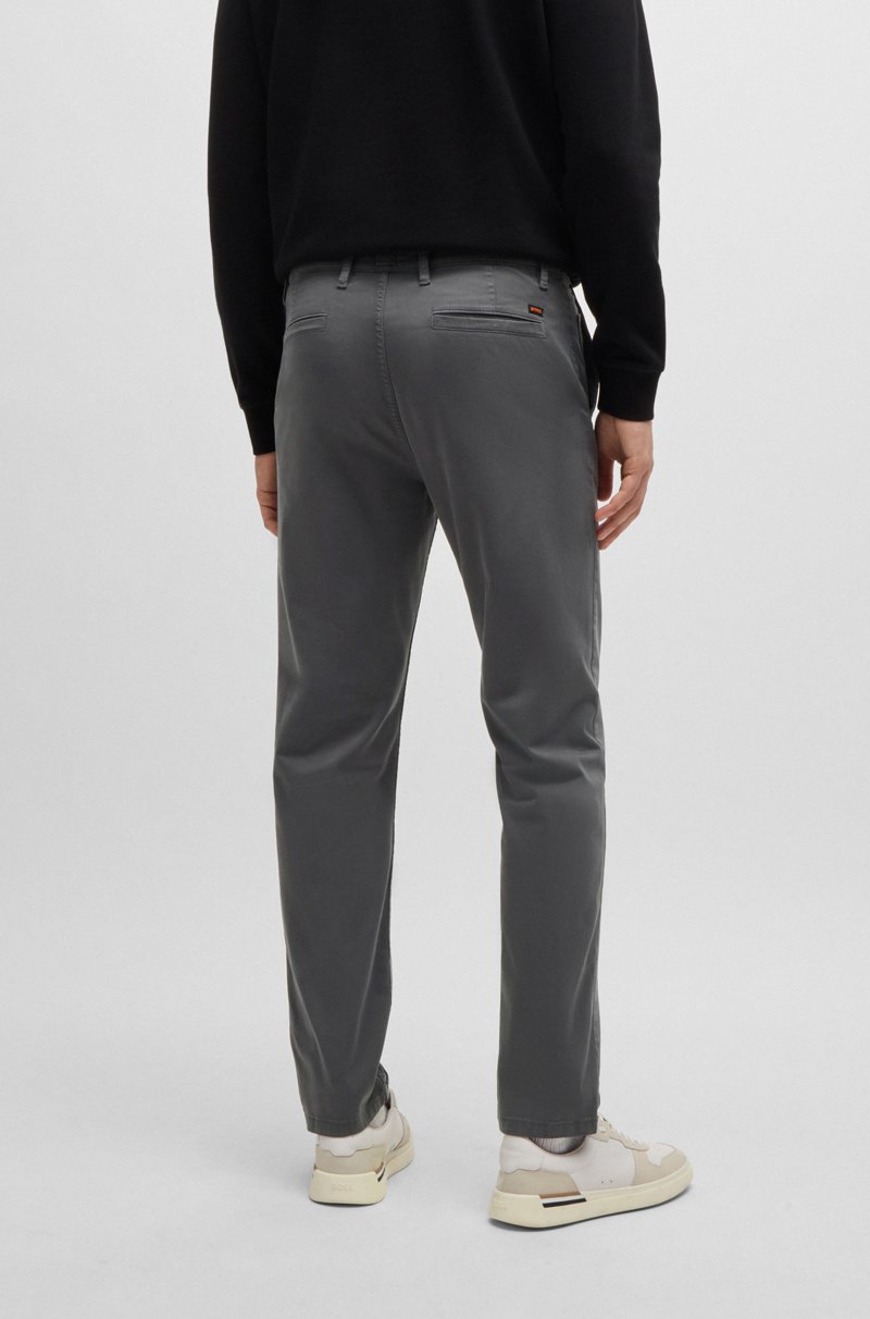 Hugo Boss Chinos Tapered Fit De Raso De Algodón Elástico