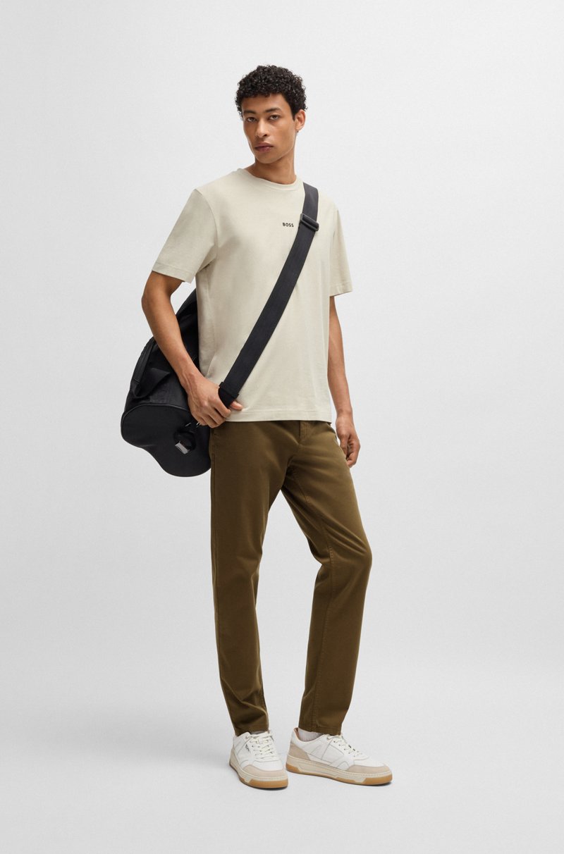 Hugo Boss Chinos Tapered Fit De Raso De Algodón Elástico