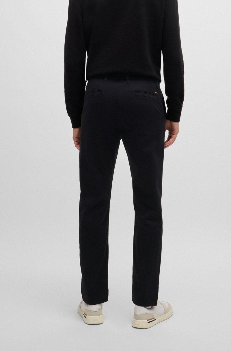 Hugo Boss Chinos Tapered Fit De Raso De Algodón Elástico