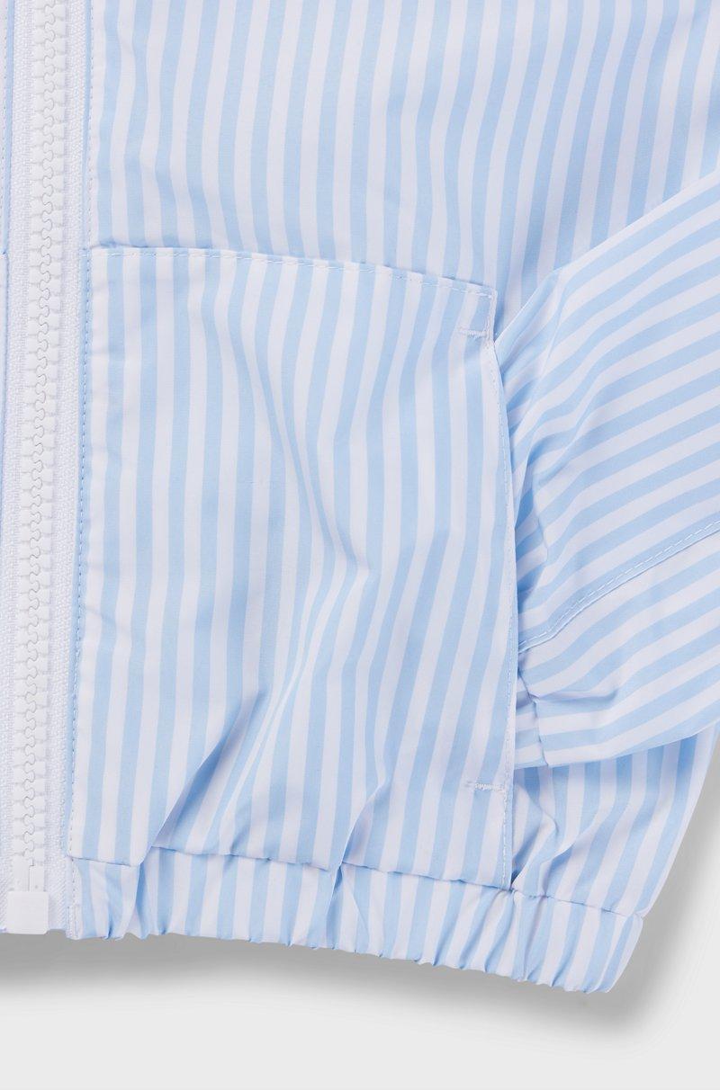 Hugo Boss Chubasquero Para Niños Con Capucha Rayas Y Logo Estampado