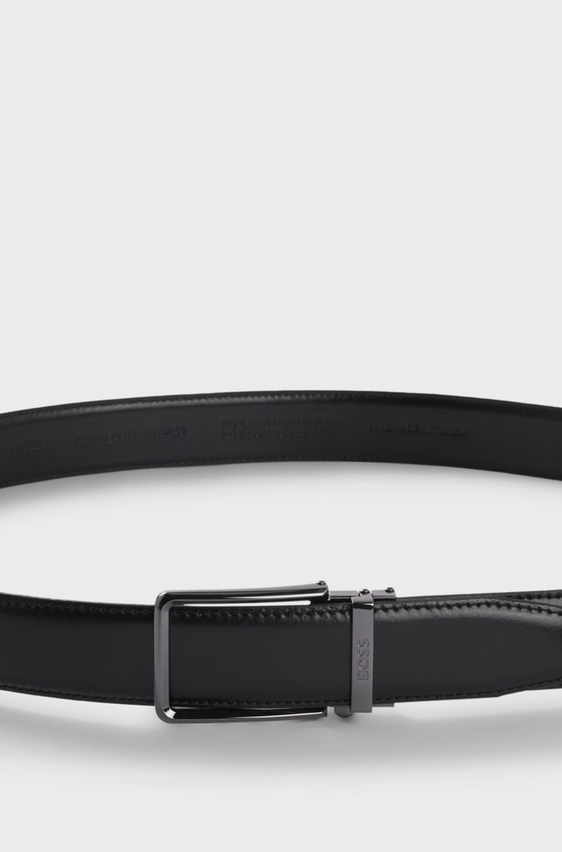 Hugo Boss Cinturón Automático De Piel Italiana Con Logo En La Trabilla