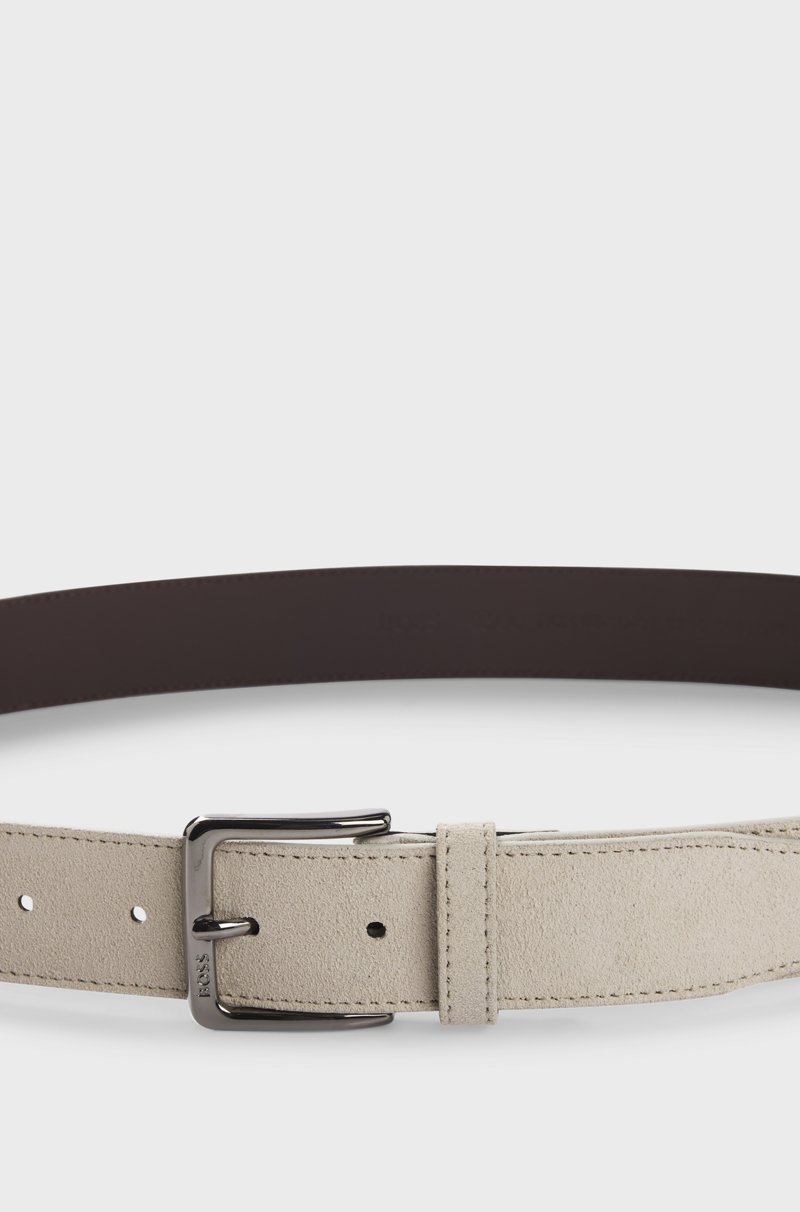 Hugo Boss Cinturón De Ante Con Hebilla De Bronce Industrial Con Logo Grabado