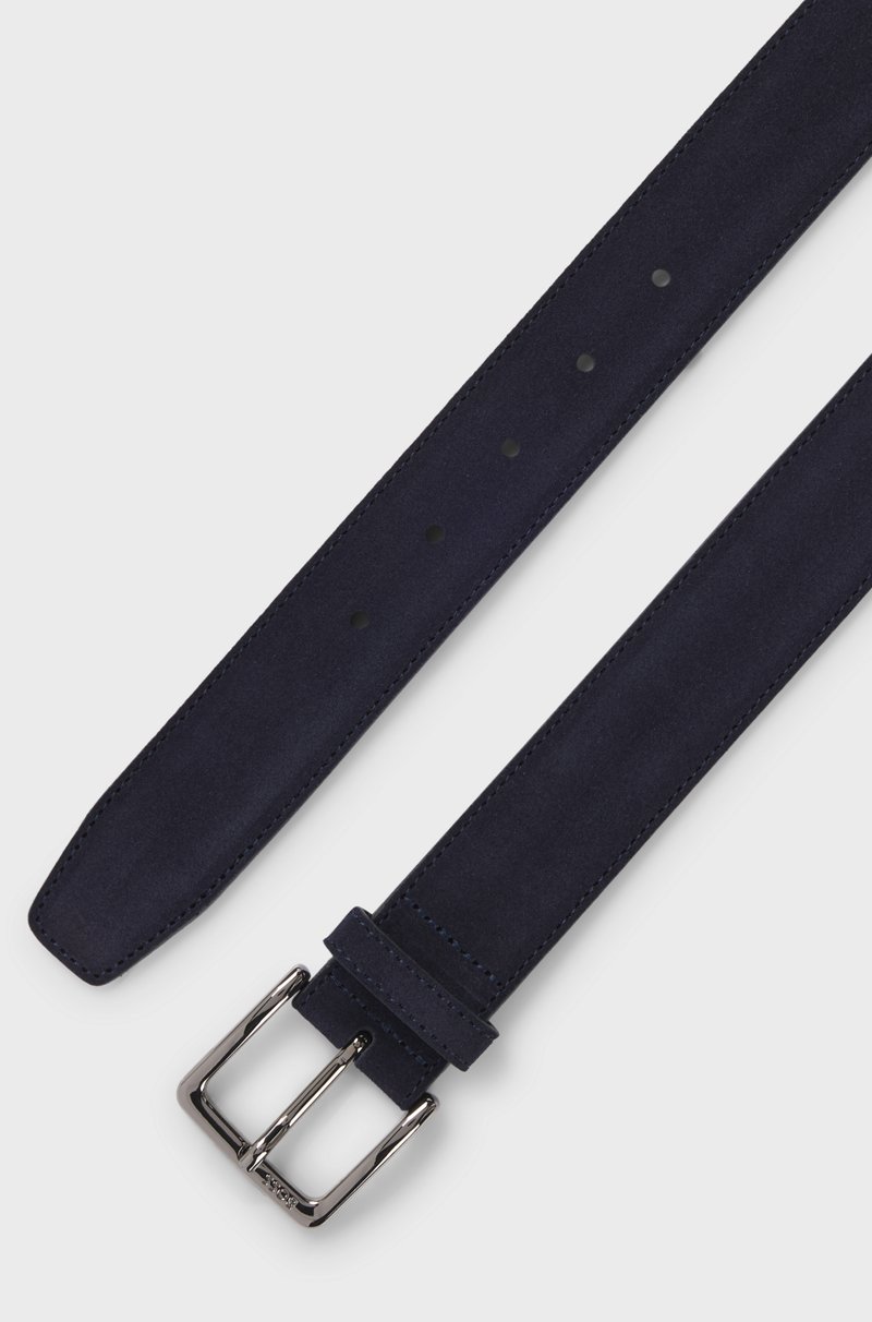 Hugo Boss Cinturón De Ante Con Hebilla De Bronce Industrial Con Logo Grabado