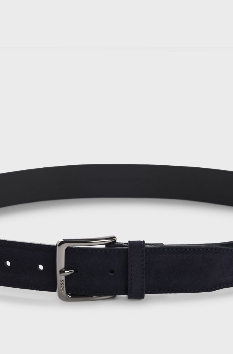 Hugo Boss Cinturón De Ante Con Hebilla De Bronce Industrial Con Logo Grabado