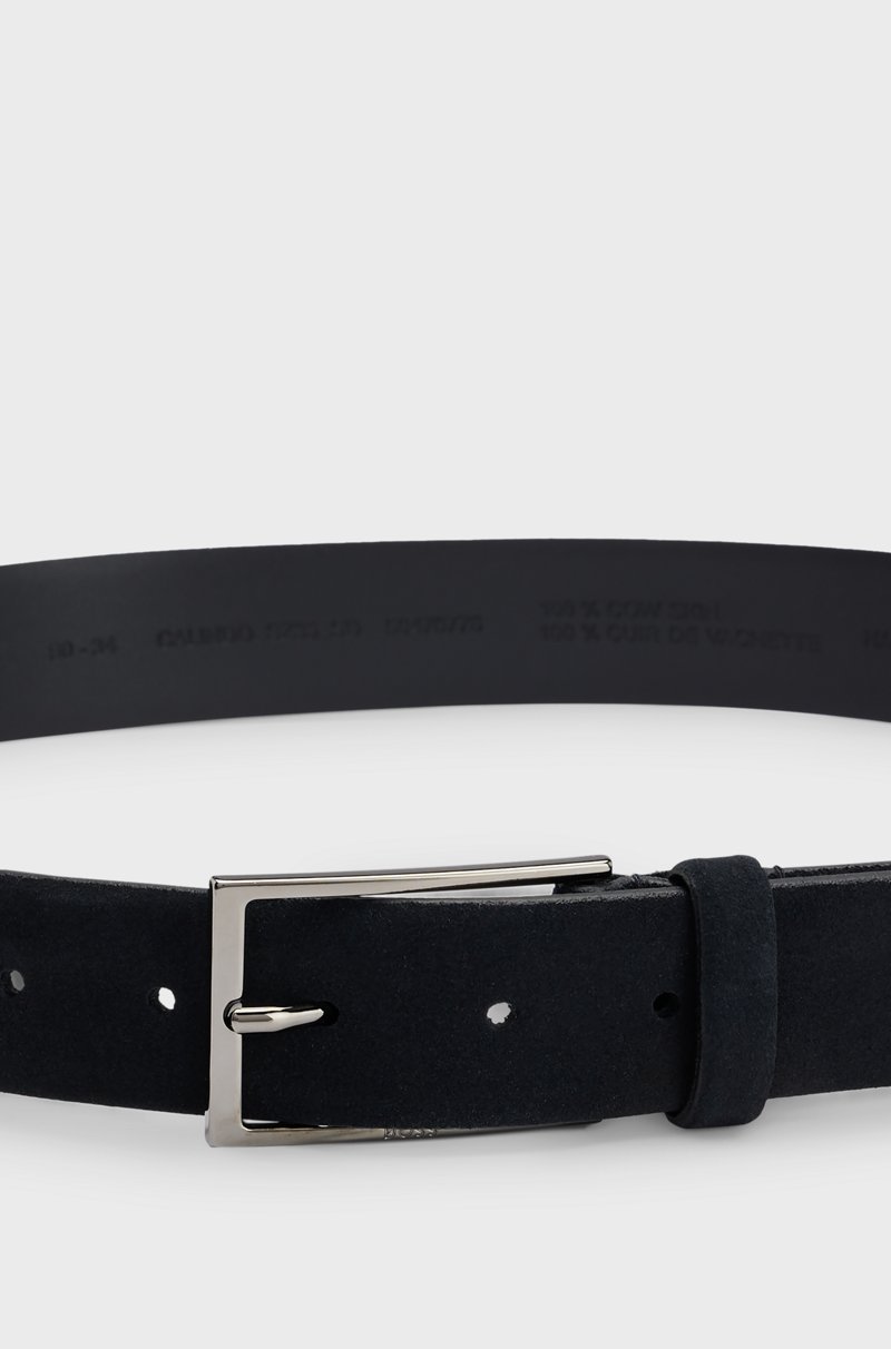 Hugo Boss Cinturón De Ante Con Hebilla De Metal Pesado Y Logo