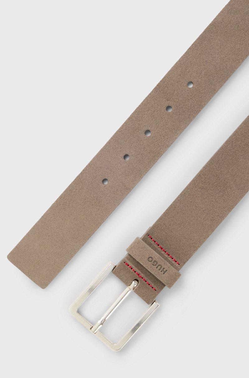 Hugo Boss Cinturón De Ante Con Hebilla En Tono Plateado