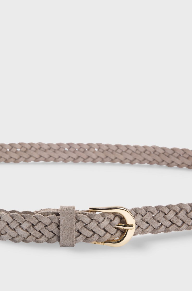 Hugo Boss Cinturón De Ante Tejido Con Logo Grabado En La Hebilla