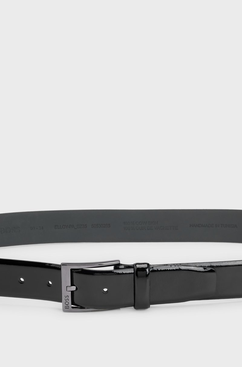 Hugo Boss Cinturón De Charol Italiano Con Hebilla Con Logo