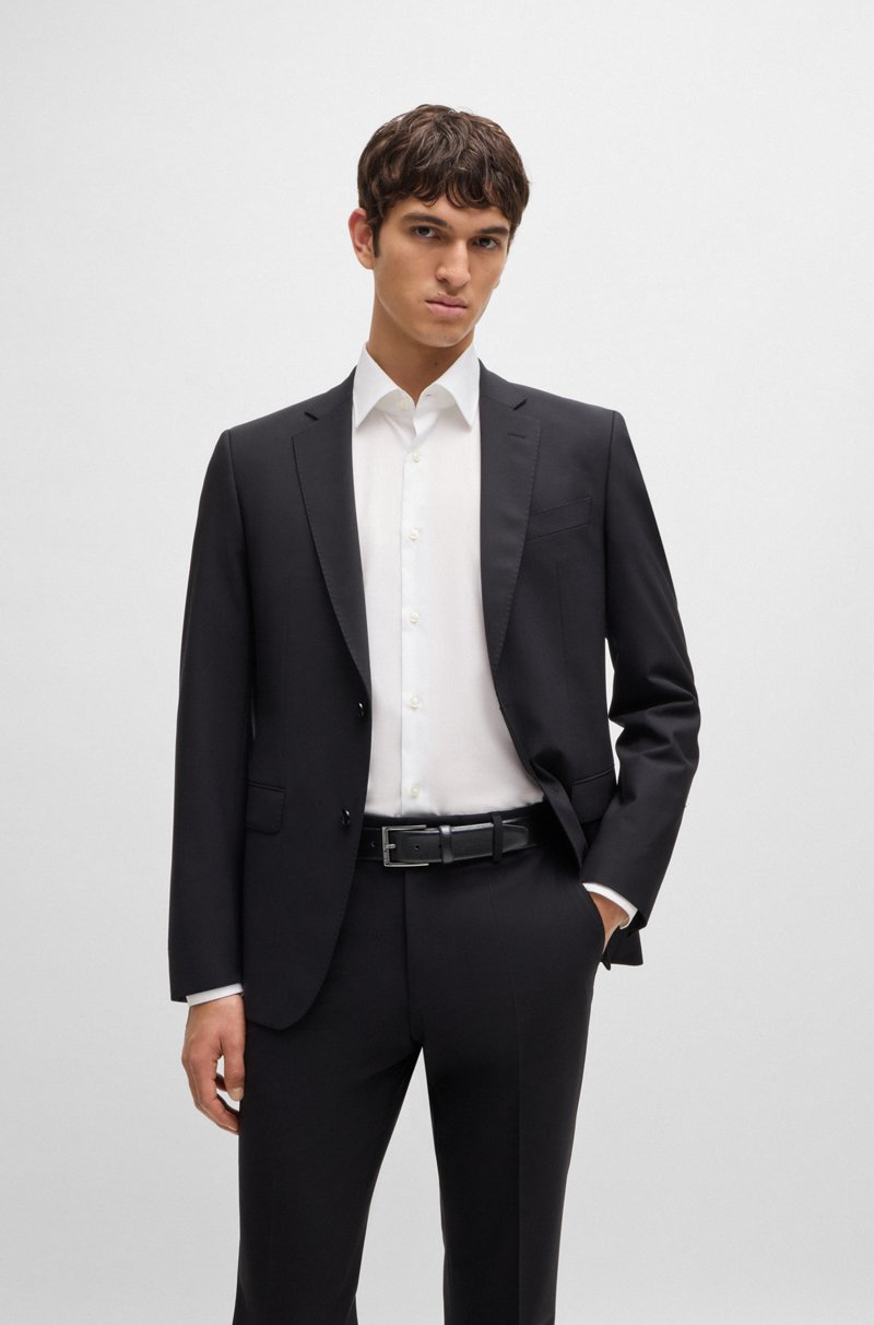 Hugo Boss Cinturón De Hebilla Con Logo En Piel Granulada Italiana