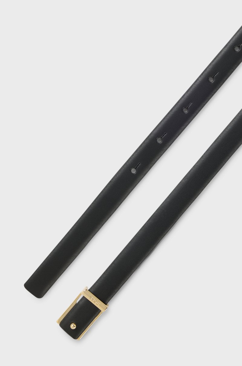 Hugo Boss Cinturón De Piel Con Hebilla En Tono Dorado