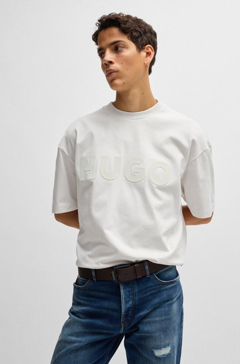 Hugo Boss Cinturón De Piel Con Hebilla Negra Mate Con Logo