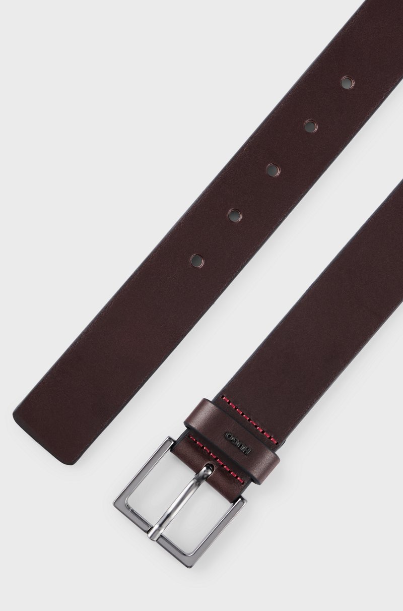 Hugo Boss Cinturón De Piel Con Las Letras Del Logo En La Trabilla