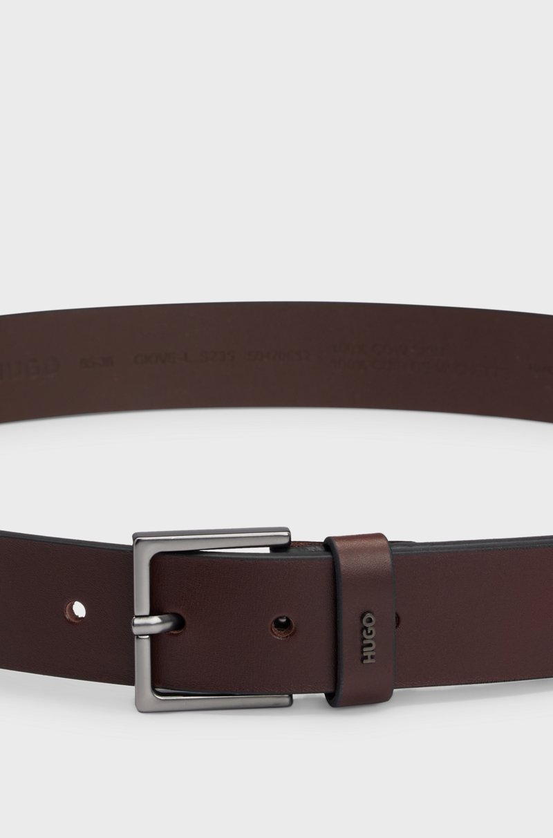 Hugo Boss Cinturón De Piel Con Las Letras Del Logo En La Trabilla