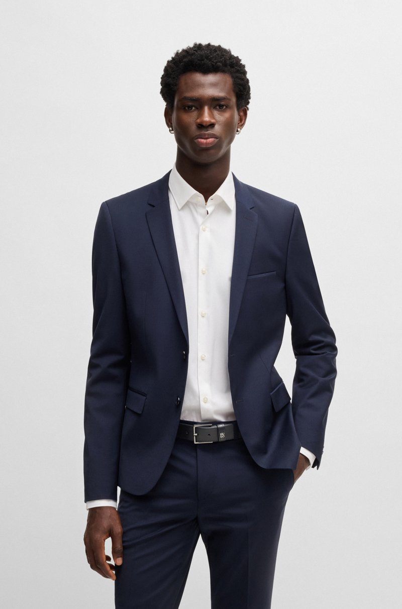 Hugo Boss Cinturón De Piel Con Logo Apilado En La Trabilla Y Herrajes De Bronce Industrial