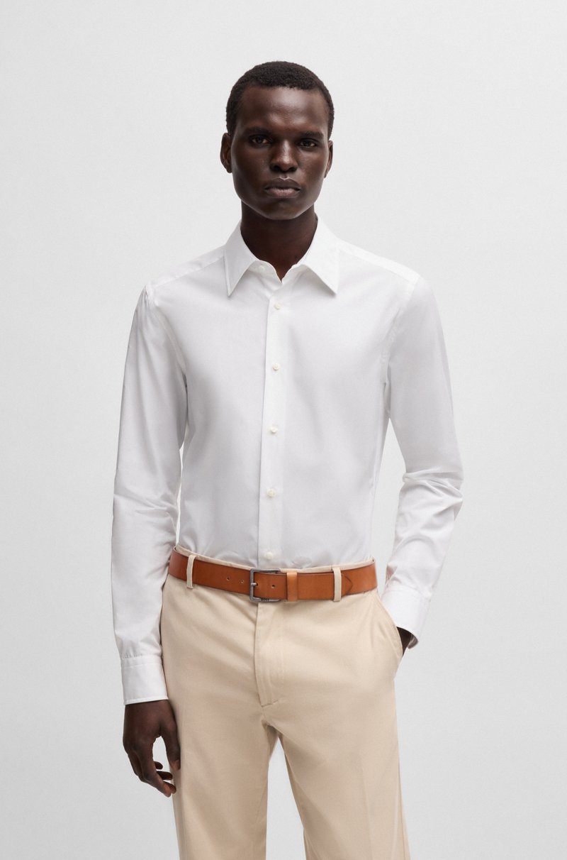 Hugo Boss Cinturón De Piel Con Logo Y Herrajes De Rutenio Oscuro