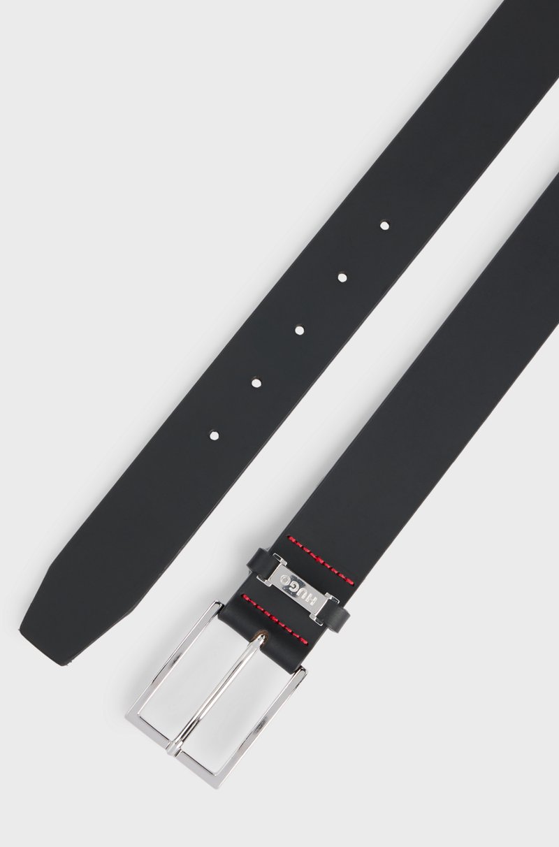 Hugo Boss Cinturón De Piel De Bisonte Con Logo En La Trabilla Y Herrajes Pulidos