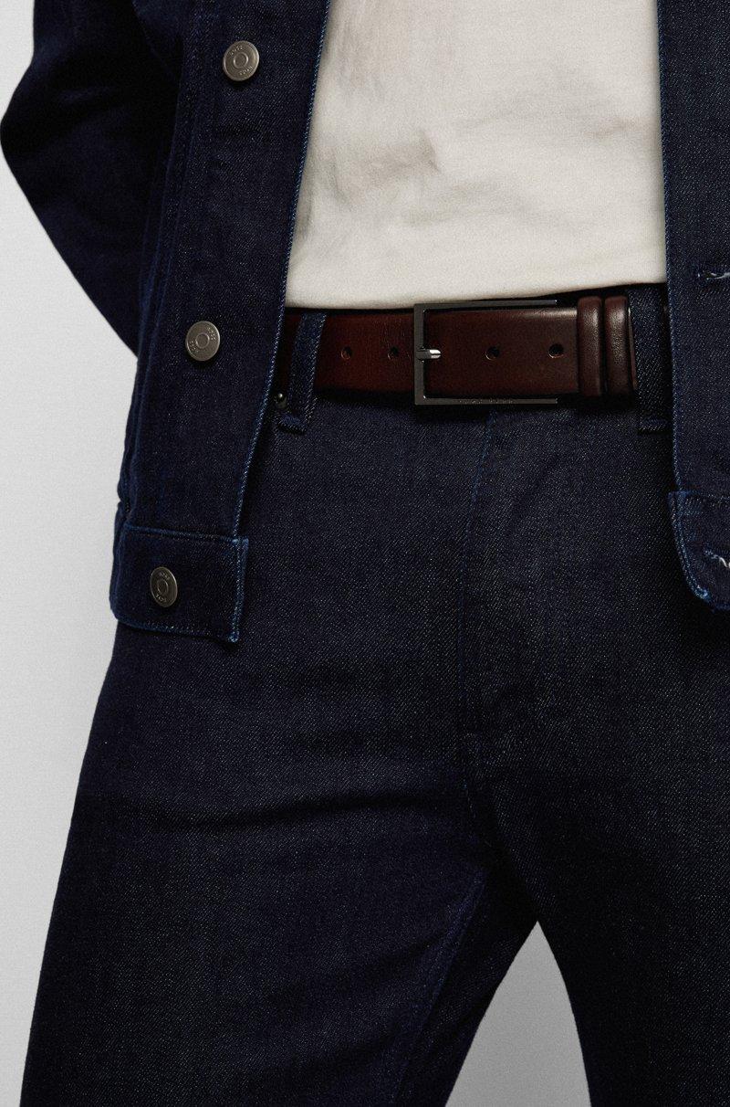 Hugo Boss Cinturón De Piel De Curtido Vegetal Con Herrajes De Metal Pesado