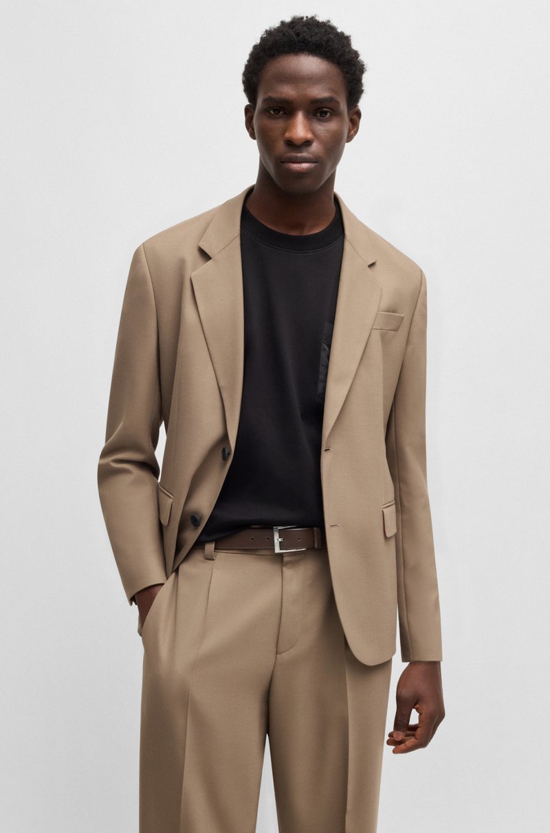 Hugo Boss Cinturón De Piel Granulada Con Logo Grabado En La Hebilla