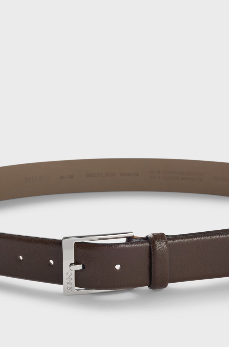 Hugo Boss Cinturón De Piel Granulada Con Logo Grabado En La Hebilla