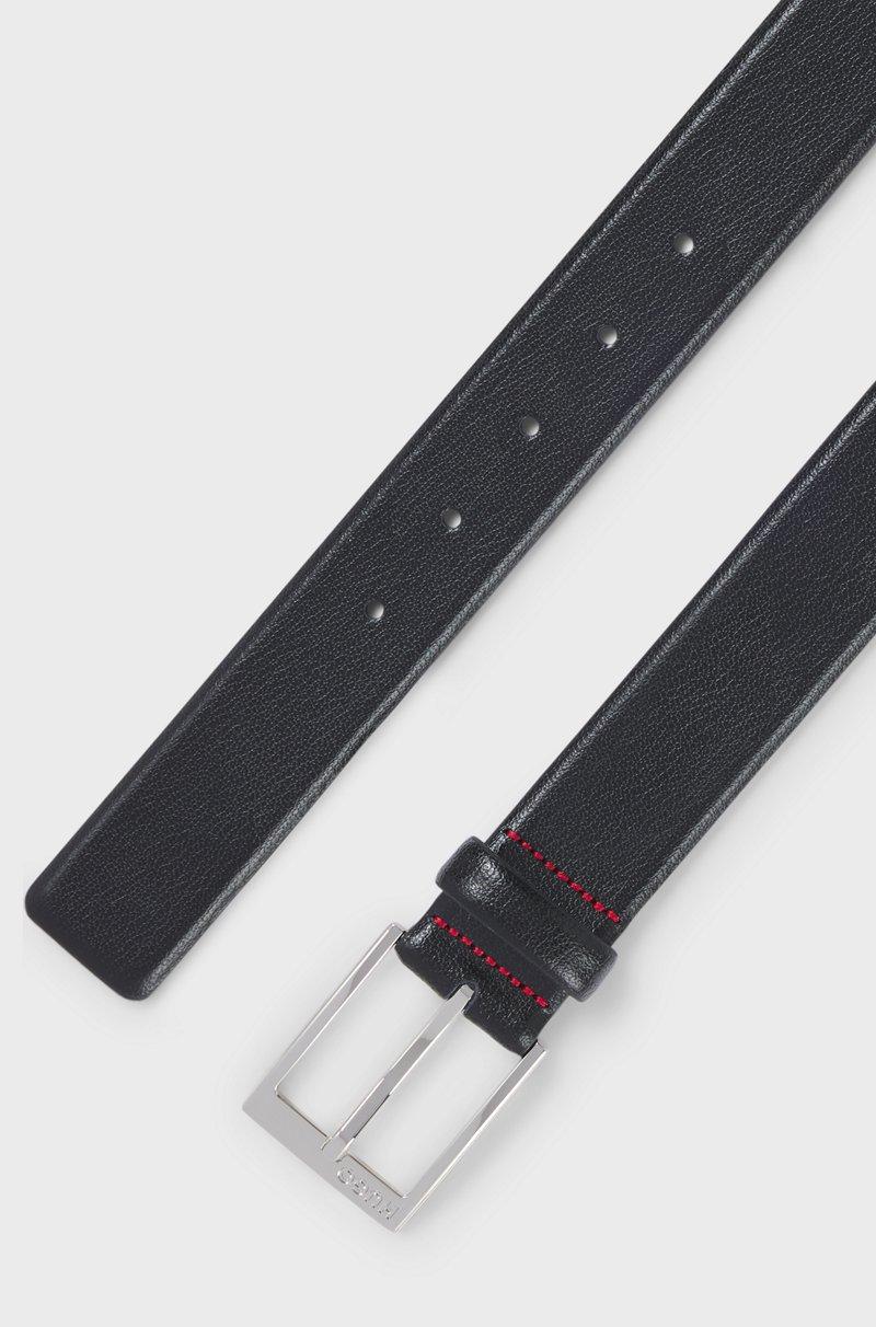 Hugo Boss Cinturón De Piel Granulada Con Logo Grabado En La Hebilla