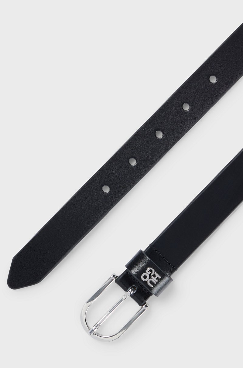 Hugo Boss Cinturón De Piel Italiana Con Adorno Metálico Con Logo Apilado