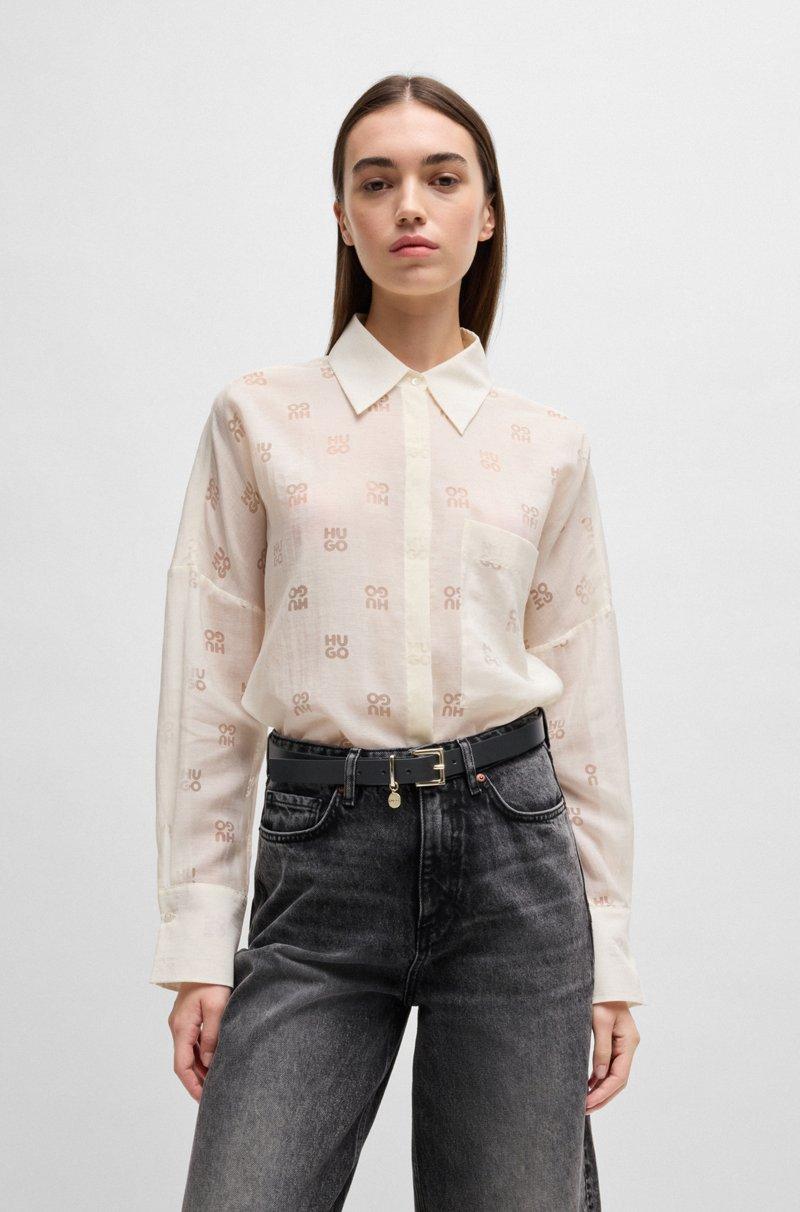 Hugo Boss Cinturón De Piel Italiana Con Colgante De Logo Dorado