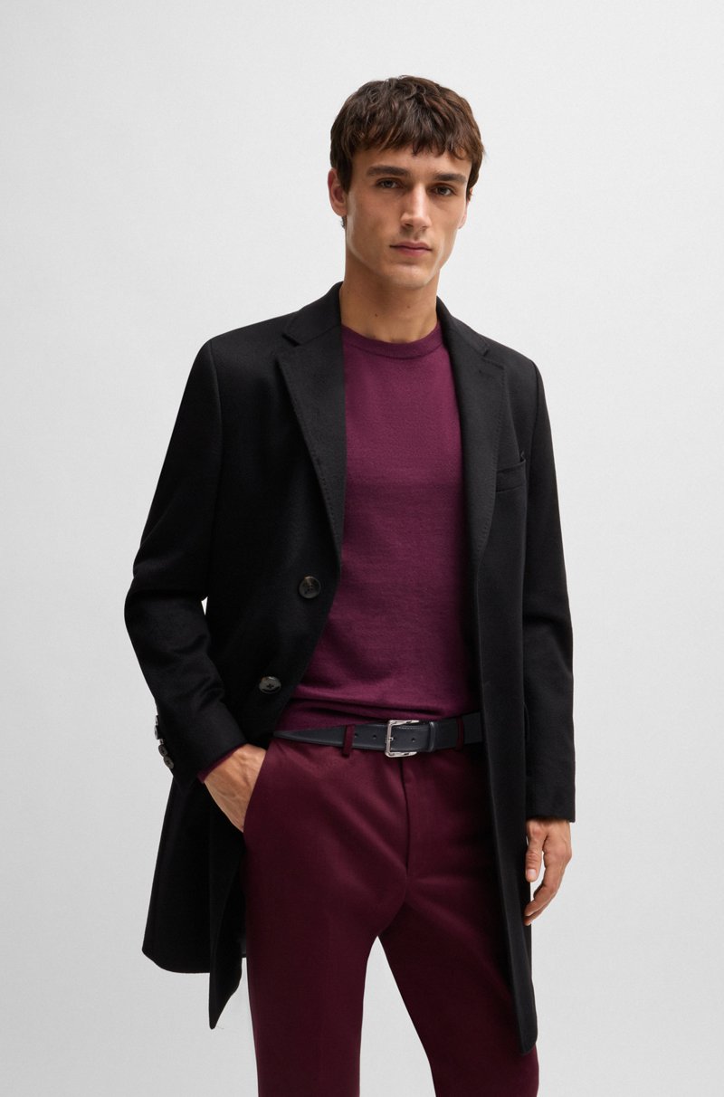 Hugo Boss Cinturón De Piel Italiana Con Costuras En Contraste