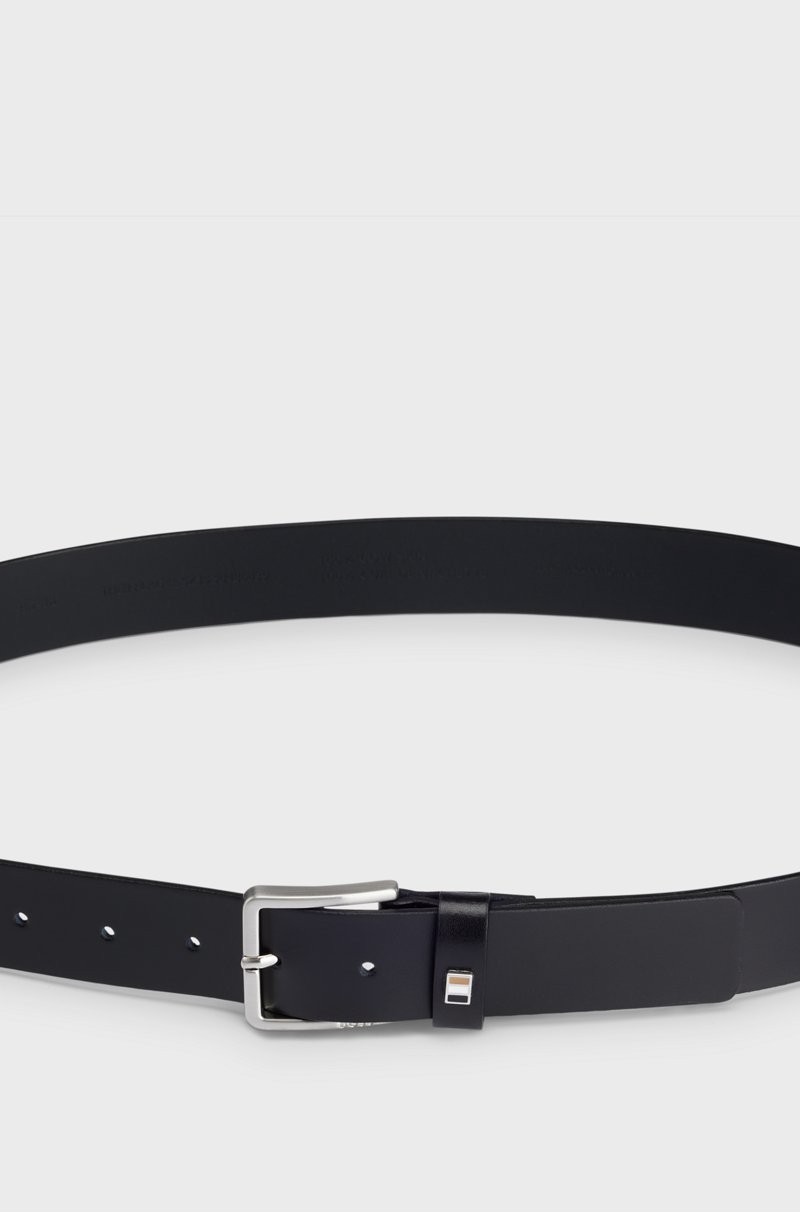 Hugo Boss Cinturón De Piel Italiana Con Detalle De Rayas De La Marca En La Trabilla