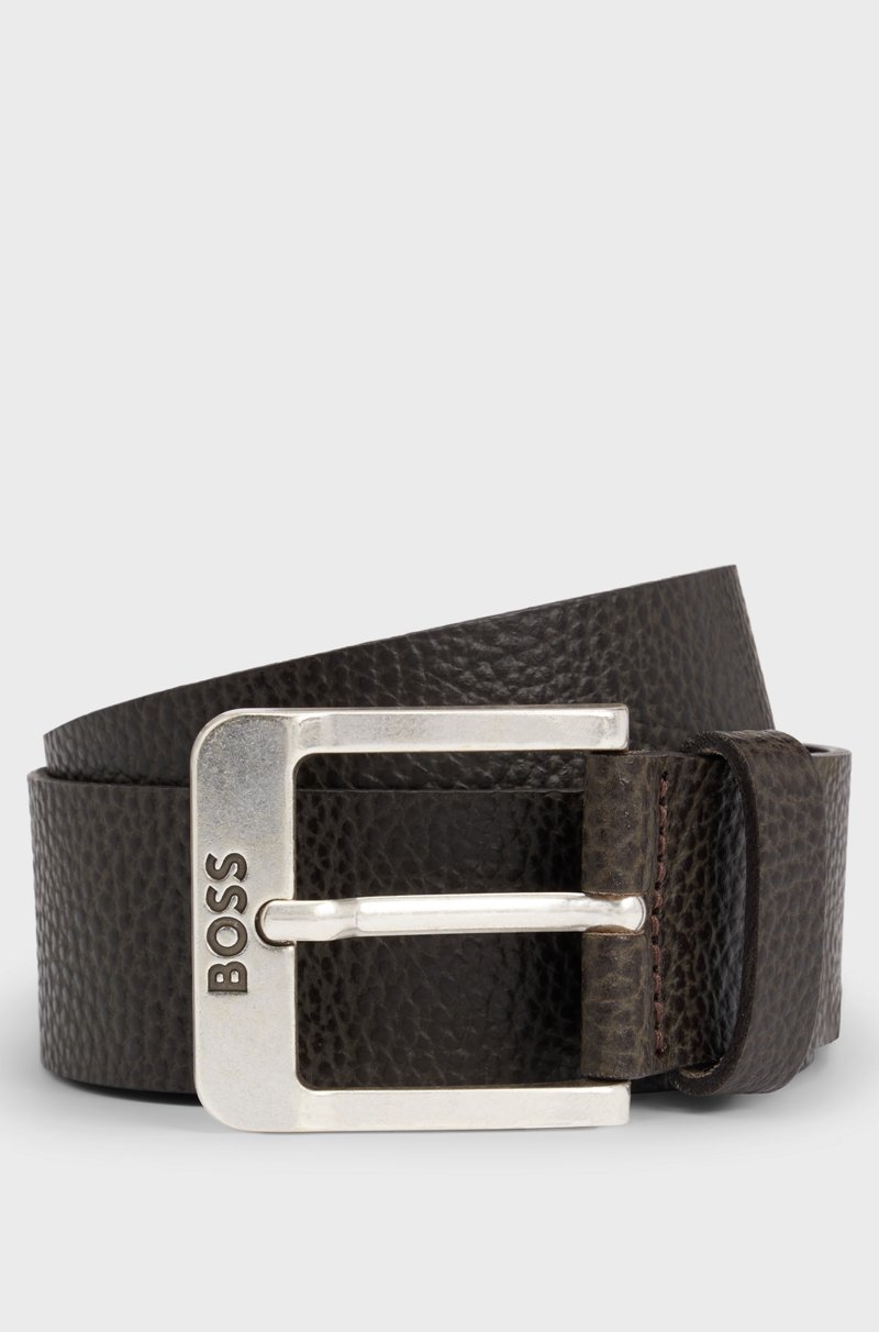 Hugo Boss Cinturón de piel italiana con hebilla con logo