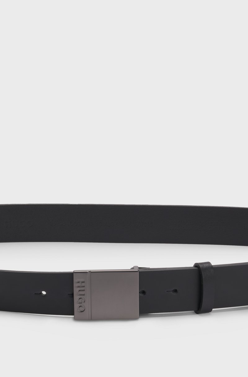 Hugo Boss Cinturón De Piel Italiana Con Hebilla Con Placa Grabada Con Logo