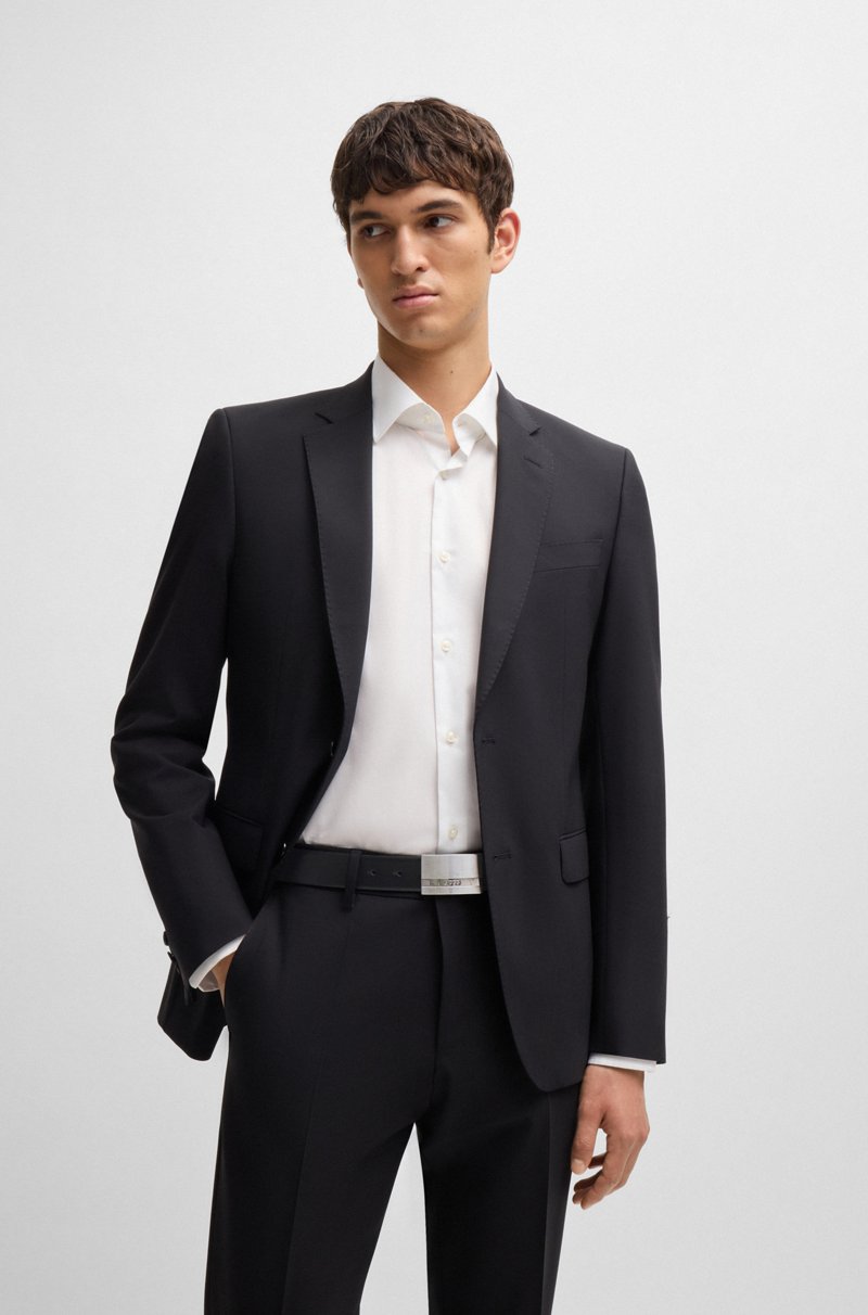 Hugo Boss Cinturón De Piel Italiana Con Hebilla Con Placa Y Logo